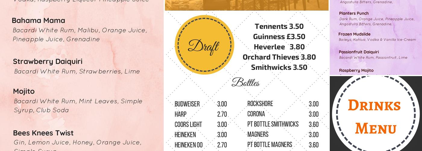 Rusk's Bar and Resautant Menu