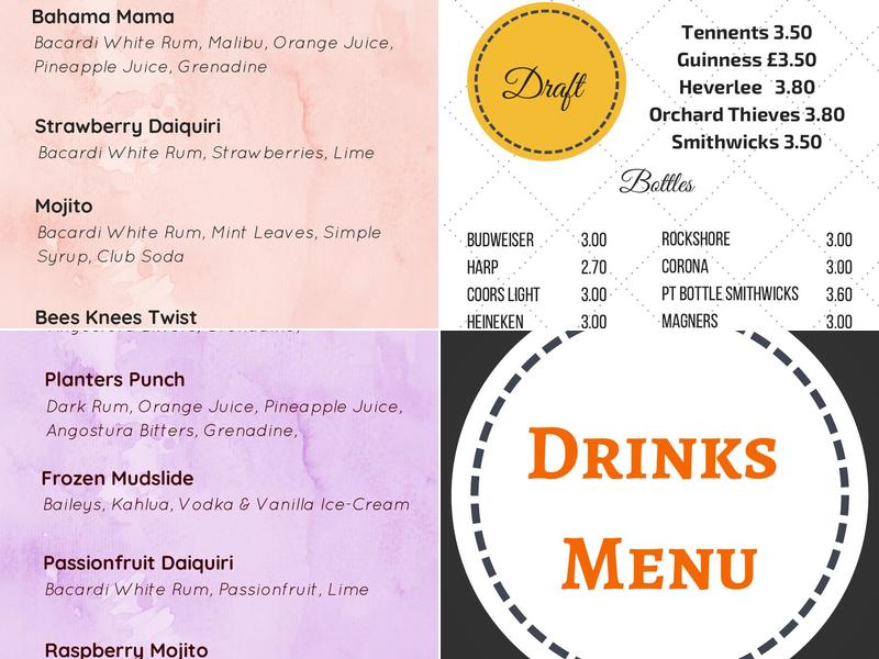 Rusk's Bar and Resautant Menu