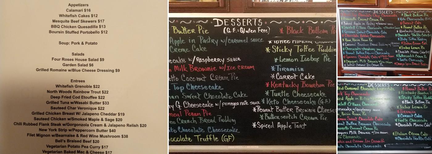 Four Roses Cafe Menu