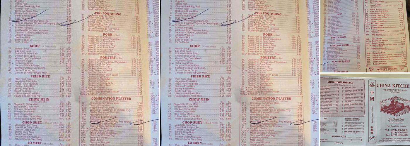 China Kitchen Menu