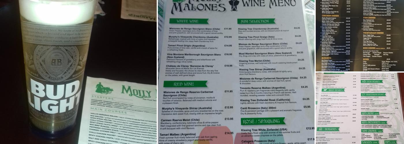 Molly Malone's Menu