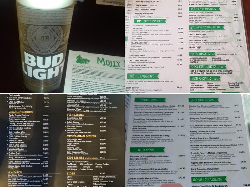 Molly Malone's Menu