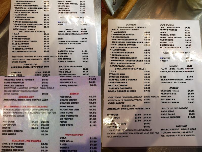 Tenth Street Saloon Menu
