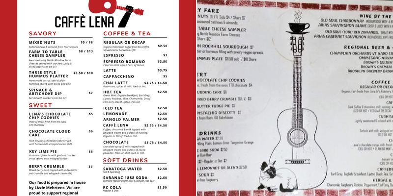 Caffe Lena Menu