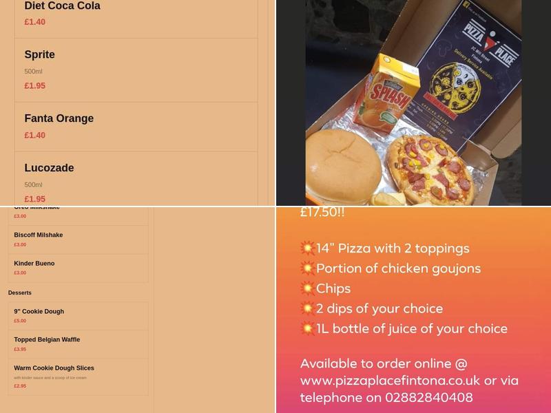 Pizza Place Menu