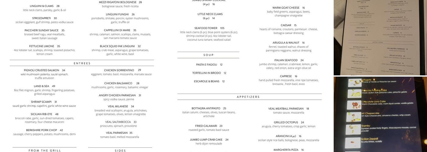 Bottagra Restaurant Menu