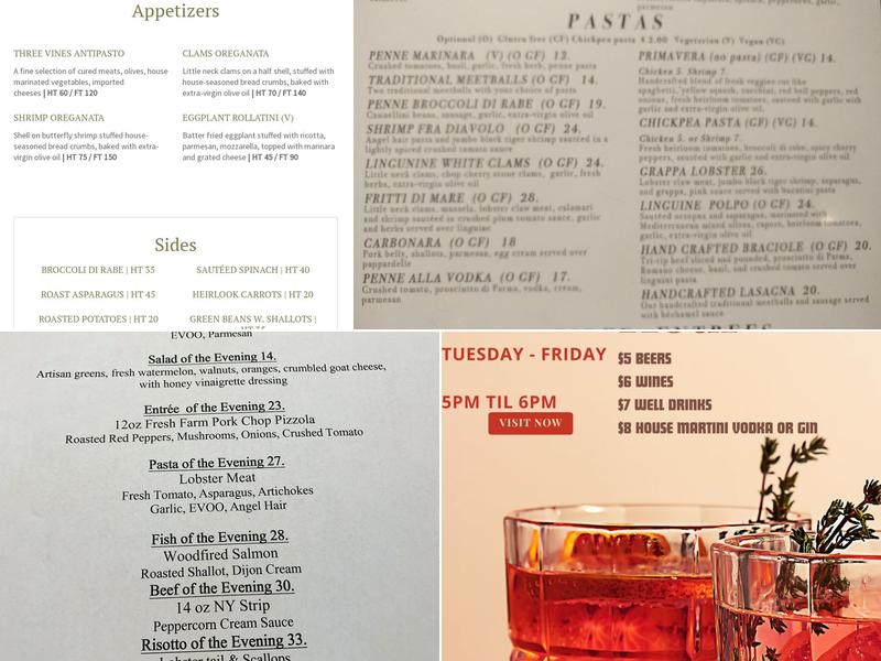 Three Vines Bistro Menu