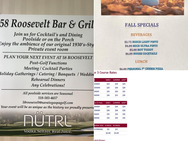 58 Roosevelt Bar and Grill Menu