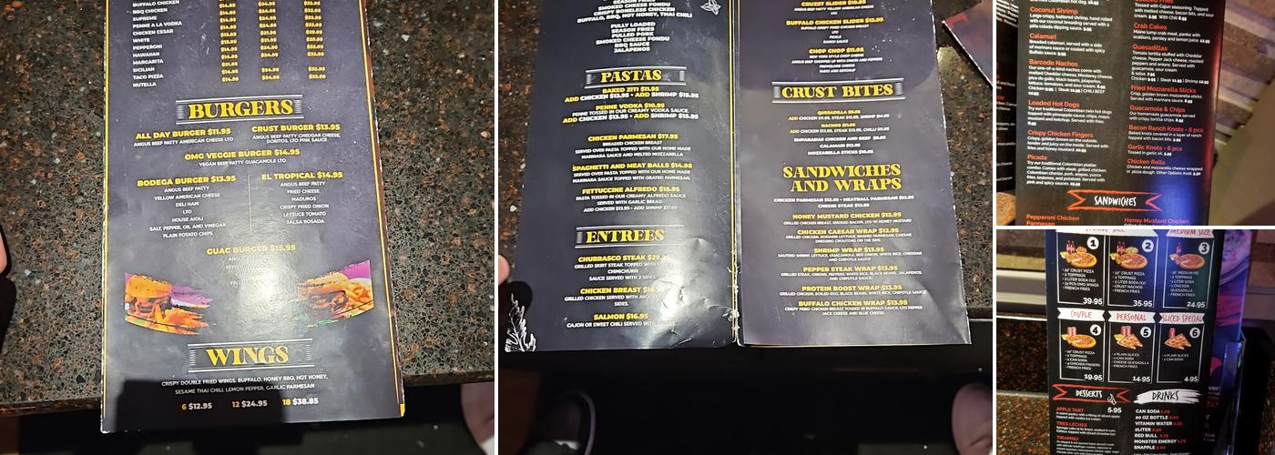 Crust Pizza Menu