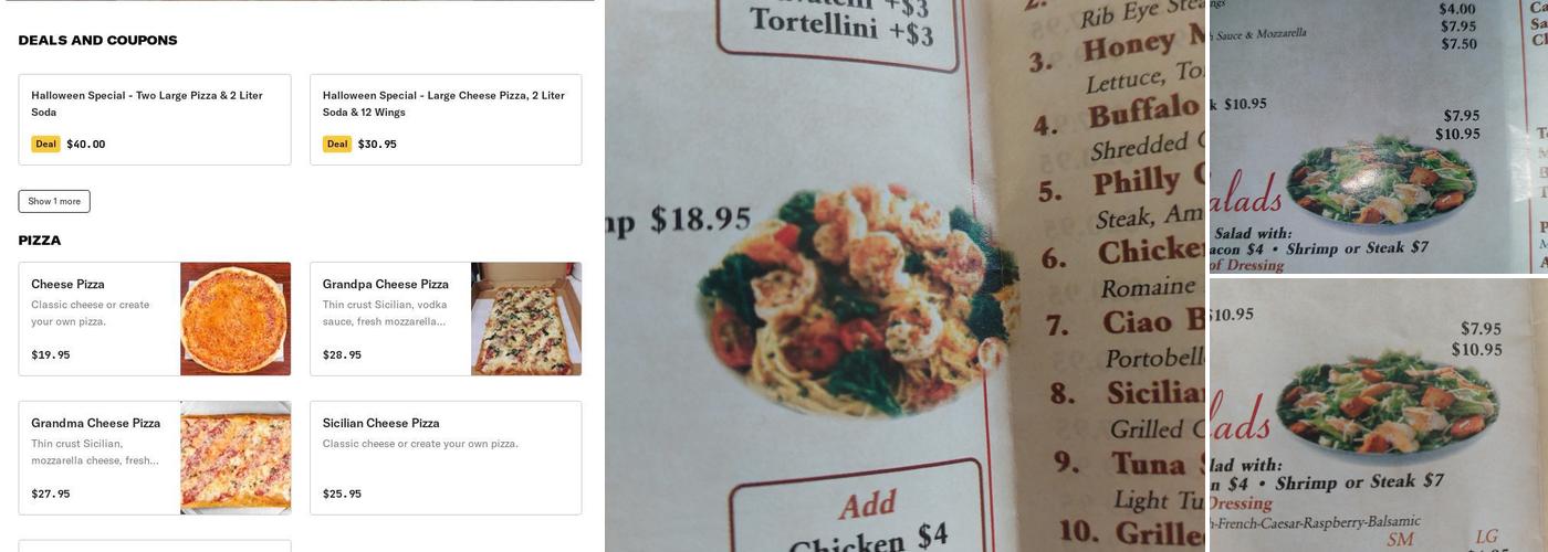 PieZano's Pizza Kitchen Menu