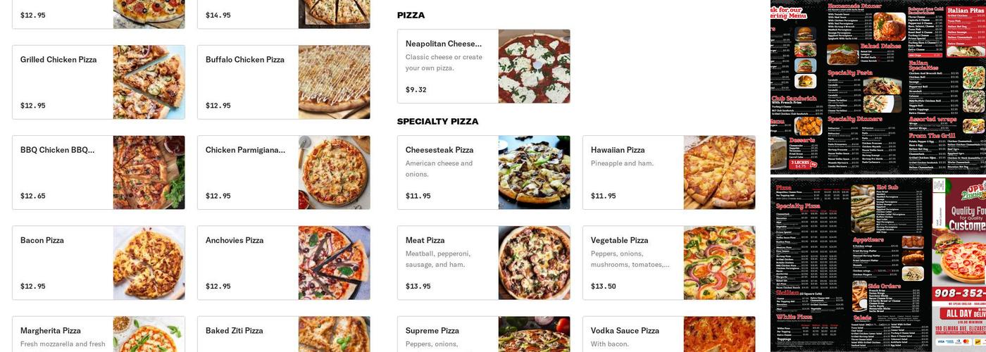 JP's Express Pizza Menu