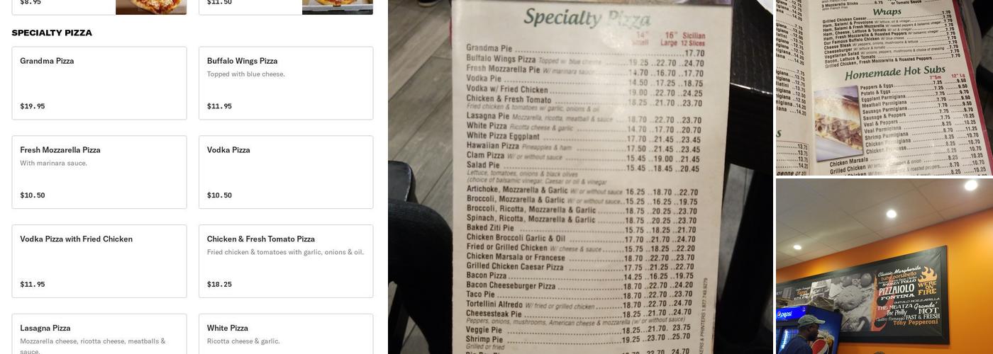 Pasquale's Pizzeria IV Menu