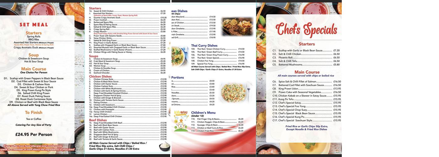 Rainbow Chinese Restaurant and Takeaway Menu