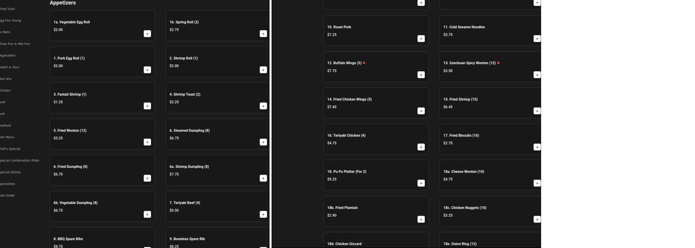 Joy Food House Chinese Restaurant Menu