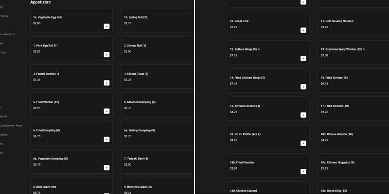 Joy Food House Chinese Restaurant Menu