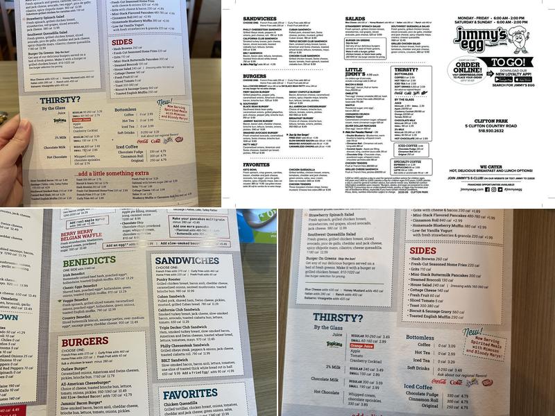 Jimmy's Egg - Clifton Park Menu