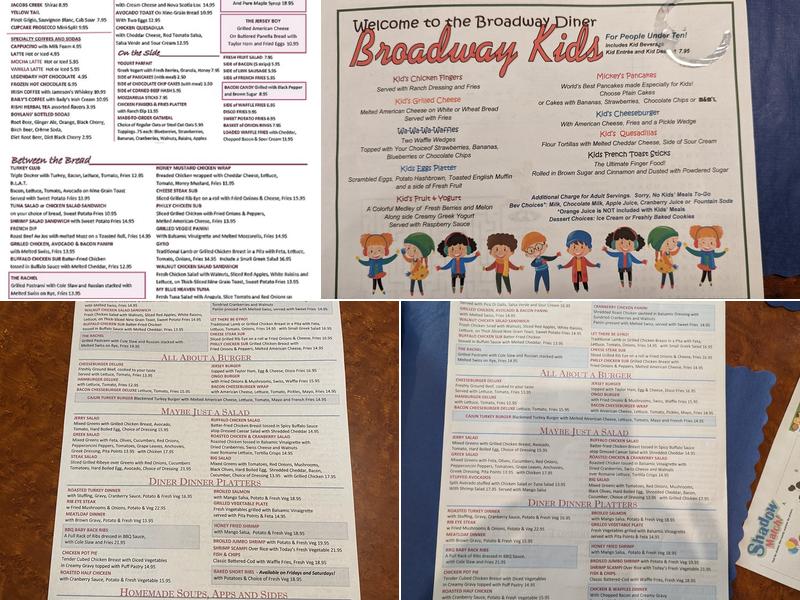 Broadway Diner Menu