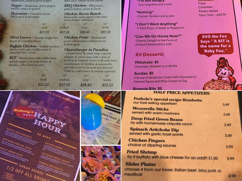 Fox Hole Tap And Pizzeria Menu