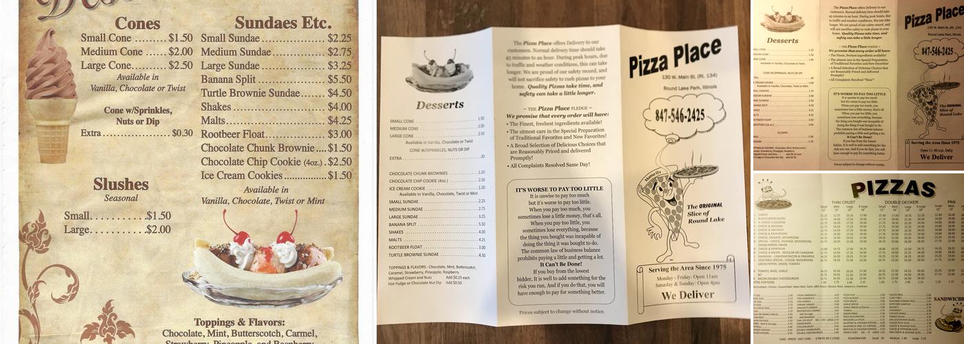 The Pizza Place Menu