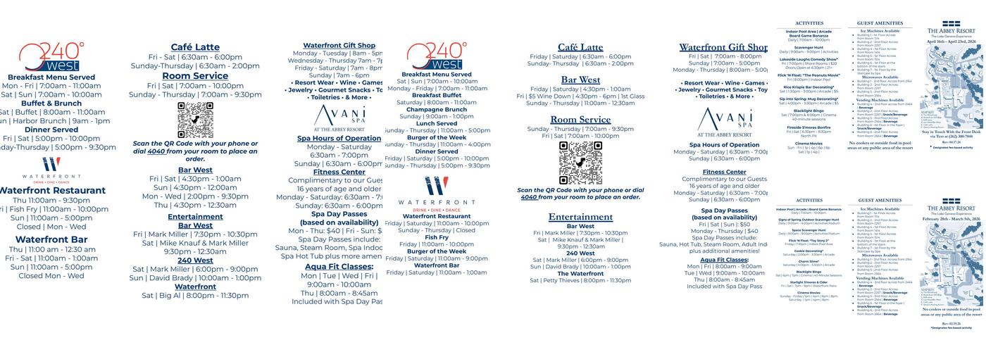 Café Latte Menu