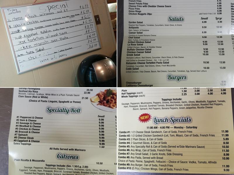 La Rosa Pizzeria Menu