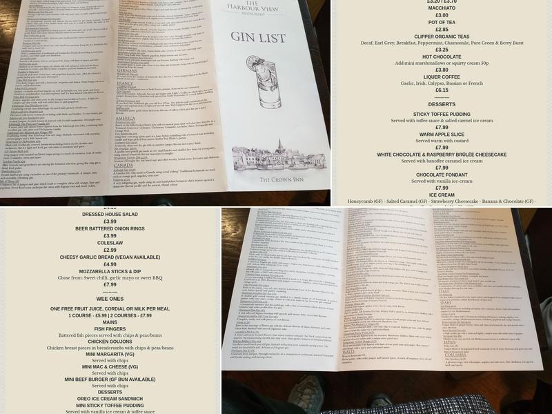 Crown Hotel Menu
