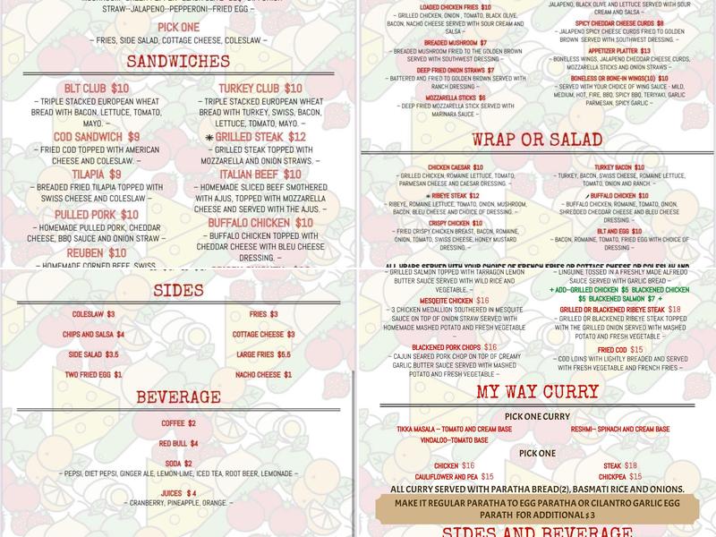 Vic's Place Bar and Grill Menu