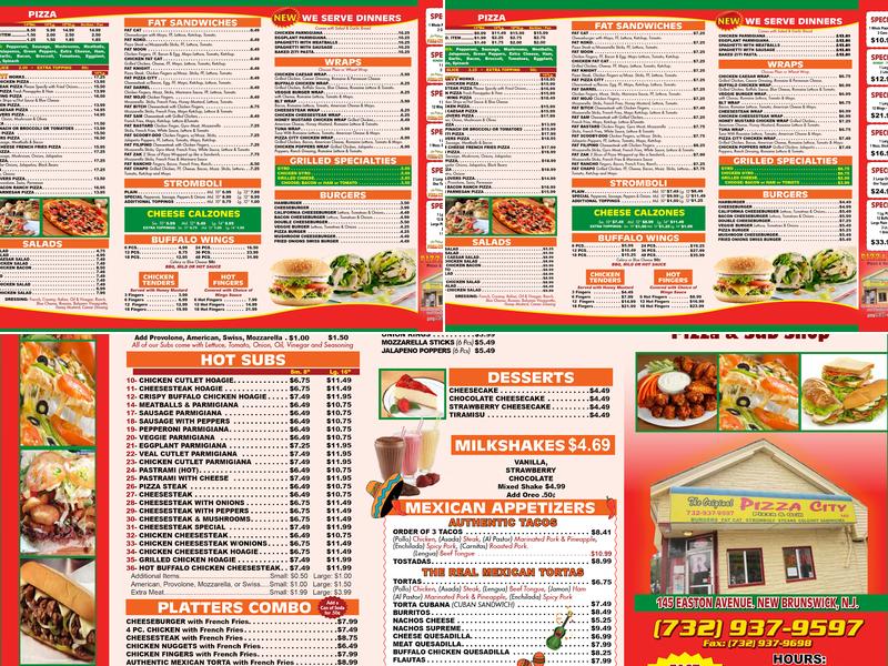 Pizza City Menu