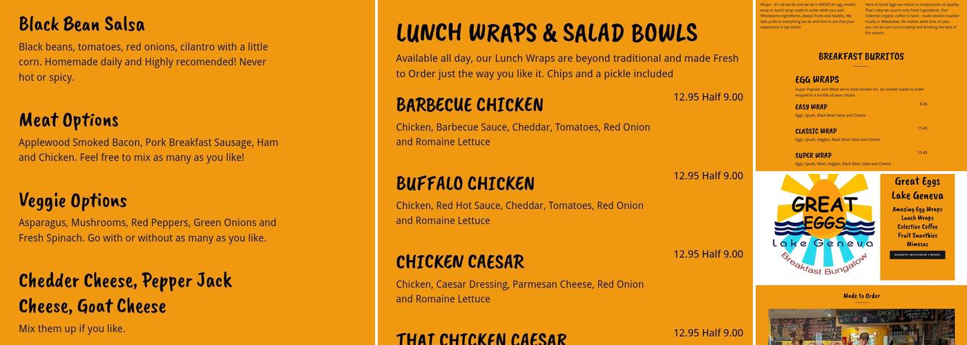 Great Eggs Menu