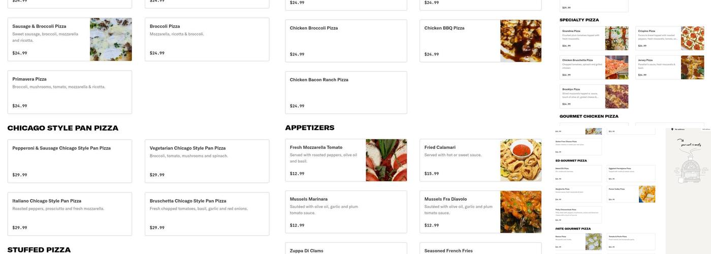 Panatieri's Piscataway Menu