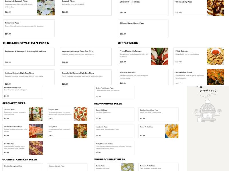 Panatieri's Piscataway Menu