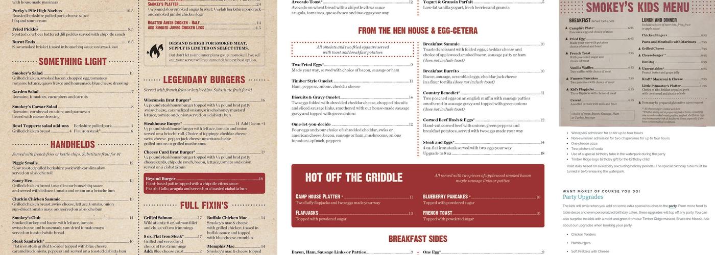 Moose + Maple Menu
