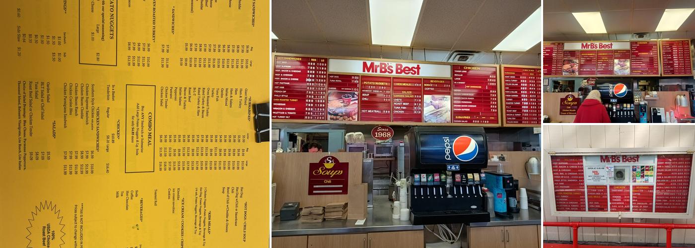 Mr B's Best Beef & Subs Menu