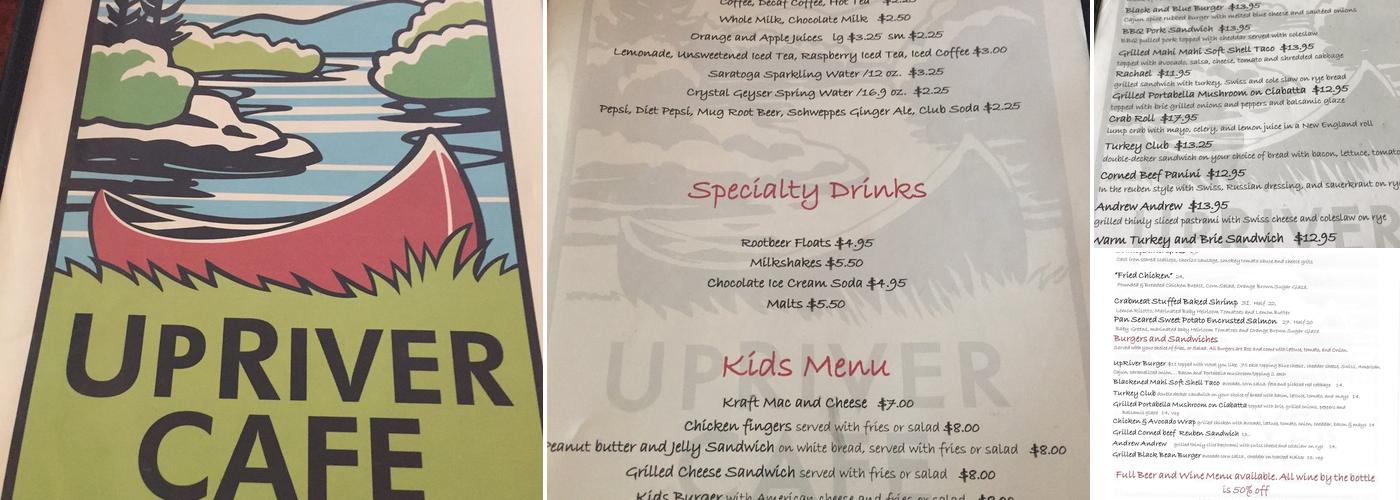 Up River Cafe Menu