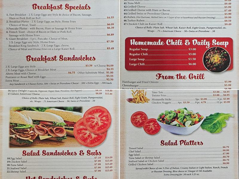 Sandwich King Menu