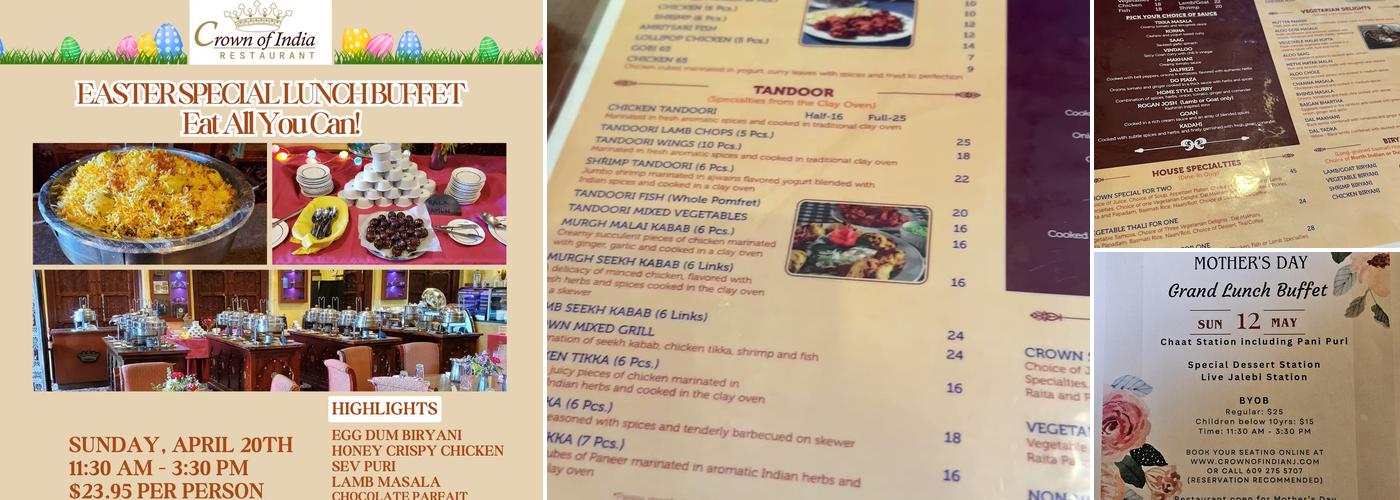 Crown of India Menu