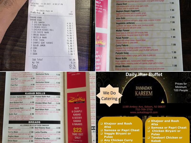 Zaika BBQ & Grill Menu