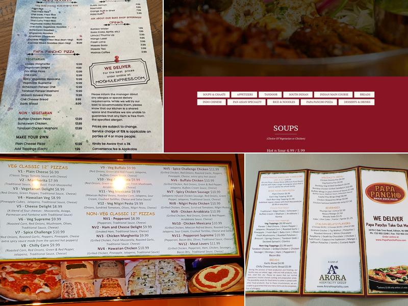 Papa Pancho Pizza Menu