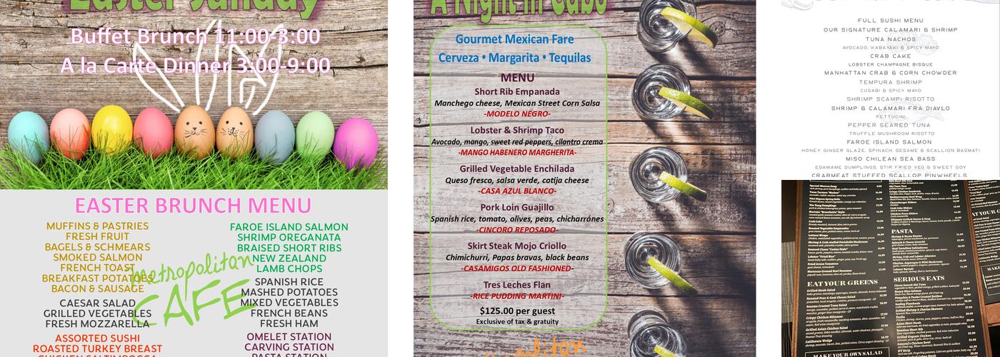 Metropolitan Cafe Menu