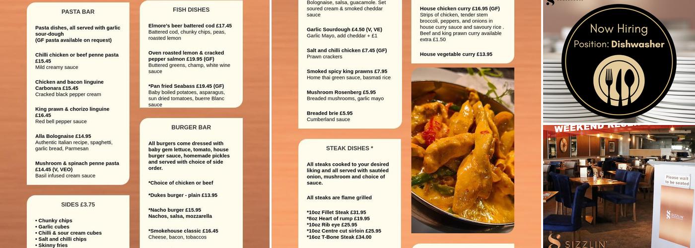 Sizzlin Smokehouse Menu