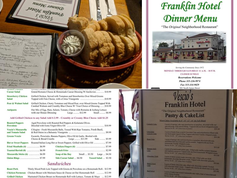 Franklin Hotel Menu