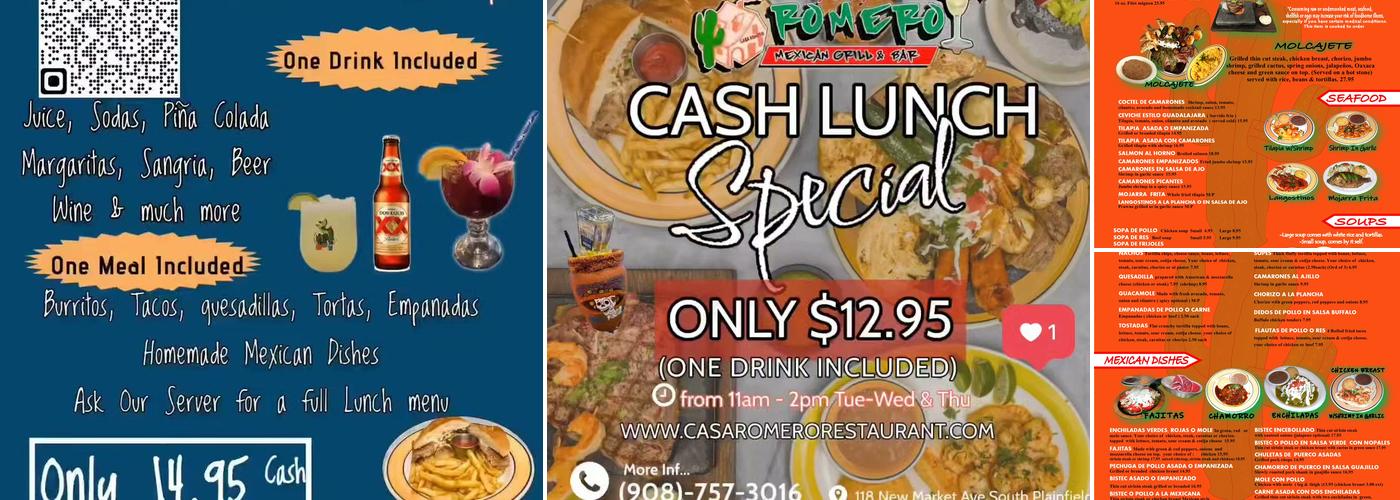 Casa Romero Mexican Grill & Bar Menu