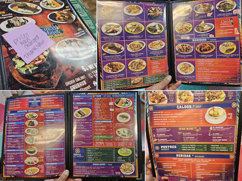 Cinco de Mayo Menu