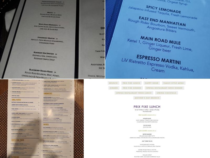 Bistro 72 Menu