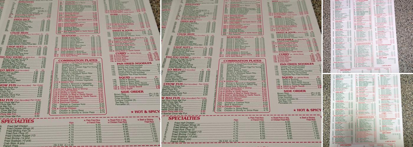 China Magic Menu