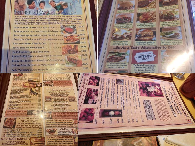 The Edison Diner Menu