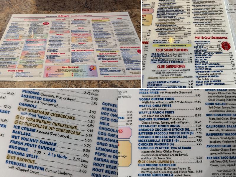 Old Bridge Diner Family Restaurant Menu