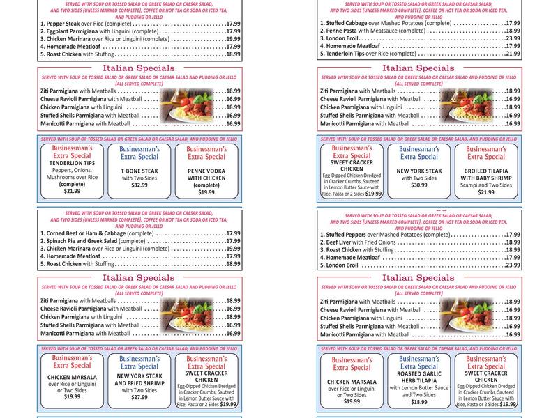 Route 1 Diner Restaurant Menu