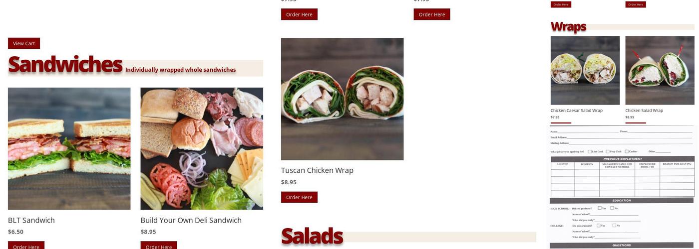 Hamilton Eatery Menu