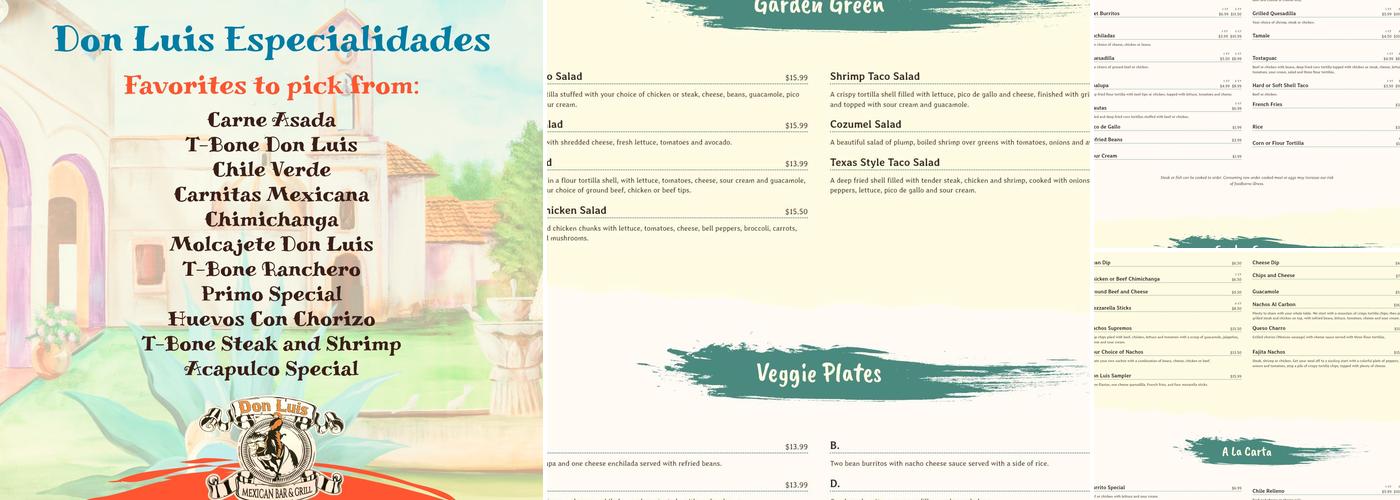 Don Luis Mexican Grill & Bar Menu